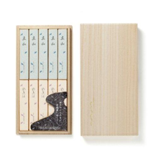 Shoyeido Kyoto Incense, Gozan Nokiba, Paulownia Wood Box, 10 Short Boxes #138702