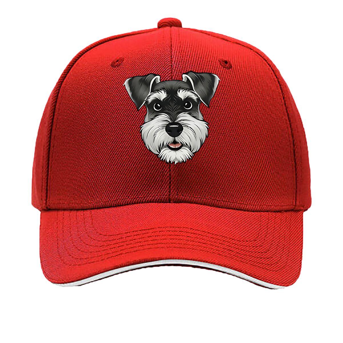 Baseball Cap with Miniature Dog Print for Dog Lovers Adjustable Snap Closure Composition Han Sandwich Baseball Cap One Size