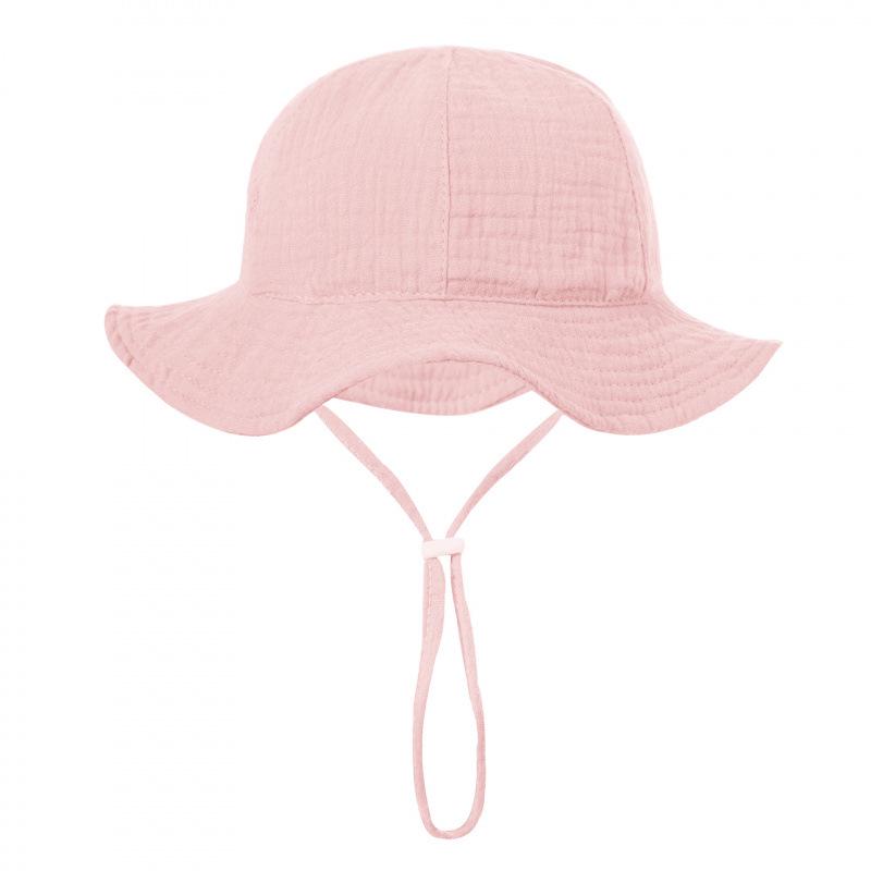 Cute Baby Cotton Bucket Hat - Printed Solid Color Sun Hat for 3-12M