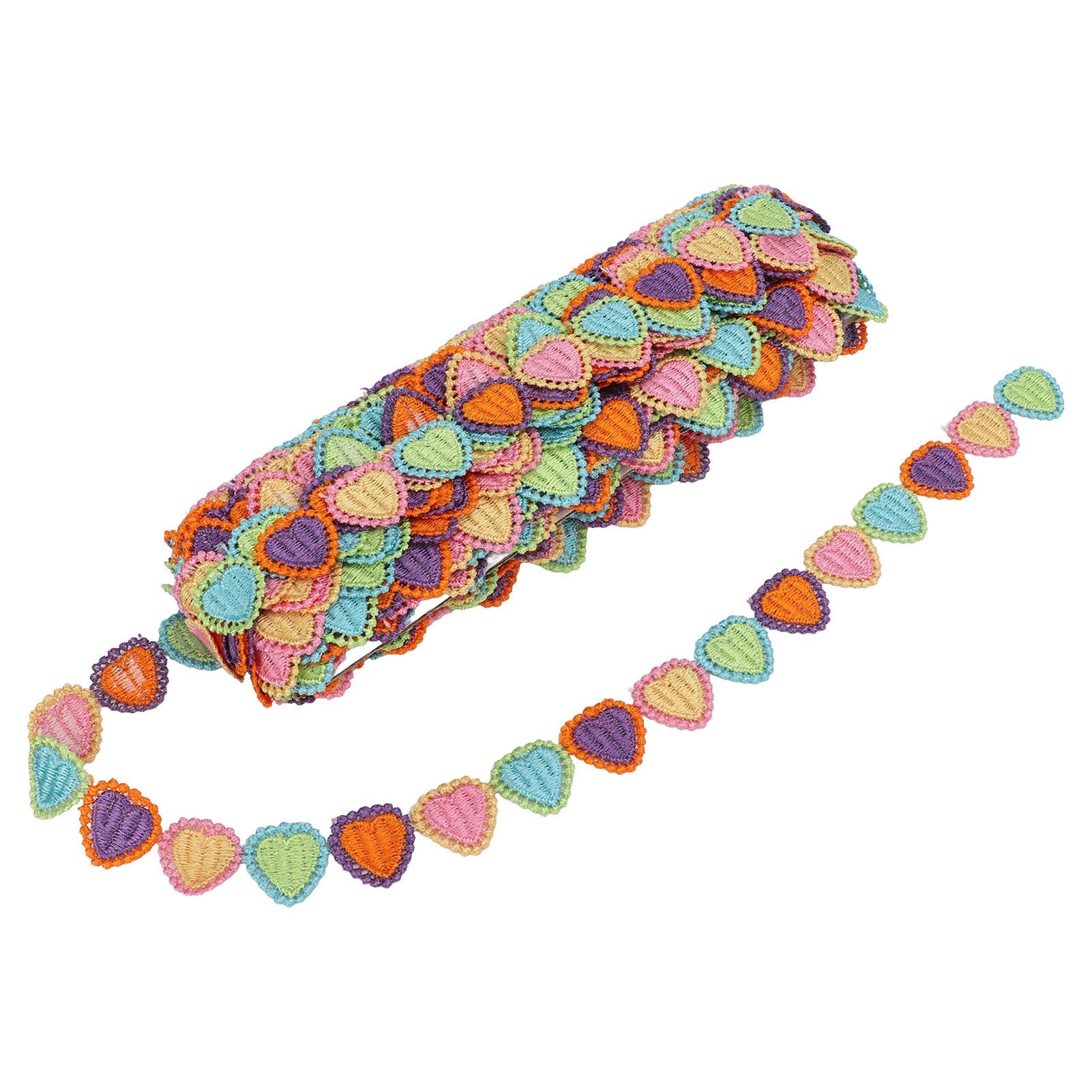 

15 ярдов швейной отделки, отрезная, сделай сам, цветная тканая лента с сердечками, аппликация, кружевная отделка для