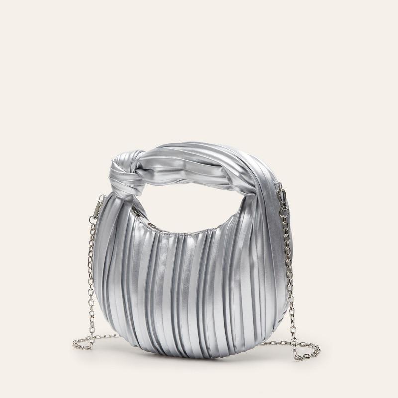 Fashionable Hand-held Ladies' Bag with Pleated Cloud Underarm Bag and Fashionable Women's Hand-held Crescent-shaped Dumpling Bag