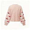 Women's Color Crewneck Cute Knit Pullover Top for Christmas Party