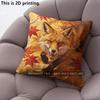 Autumn Maple Fox Decorative Throw Pillow Covers Pattern Cushion Cover Suitable for Sofa Bedroom Car Pillow Cover