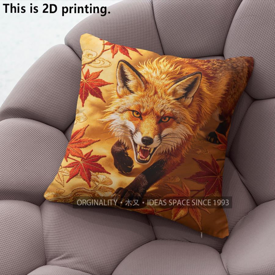 Autumn Maple Fox Decorative Throw Pillow Covers Pattern Cushion Cover Suitable for Sofa Bedroom Car Pillow Cover