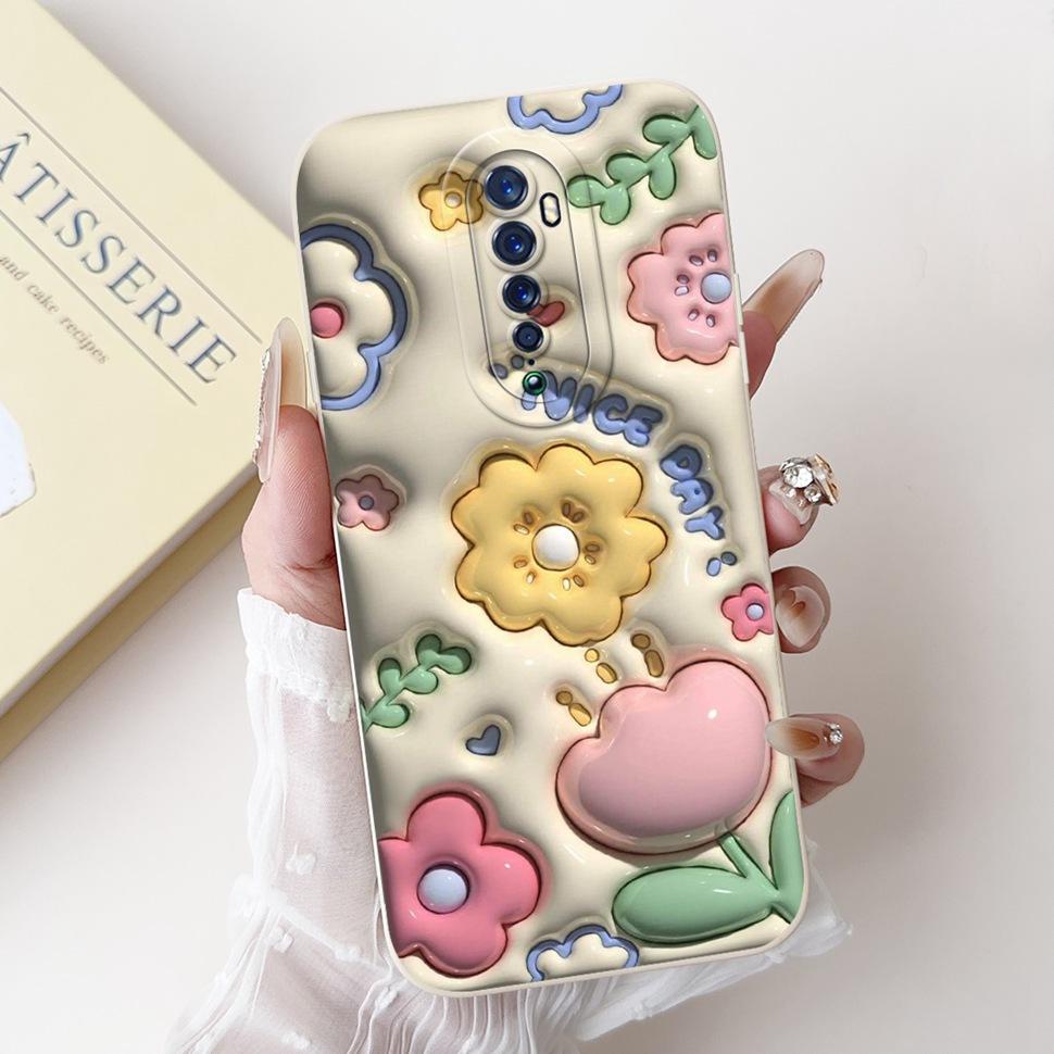 For Oppo Reno 2 2F Case Cute Rabbit Painted Cover Soft Silicone TPU Phone Cases For Oppo Reno2 F Reno 2F Back Cover Funda