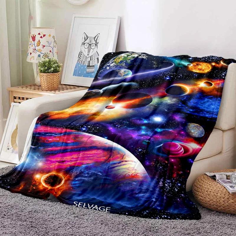 Space Room Galaxy Stars Blanket Ultra Lightweight Soft Plush Flannel Throws Blanket for Sofa Bed Couch Best Office Gifts