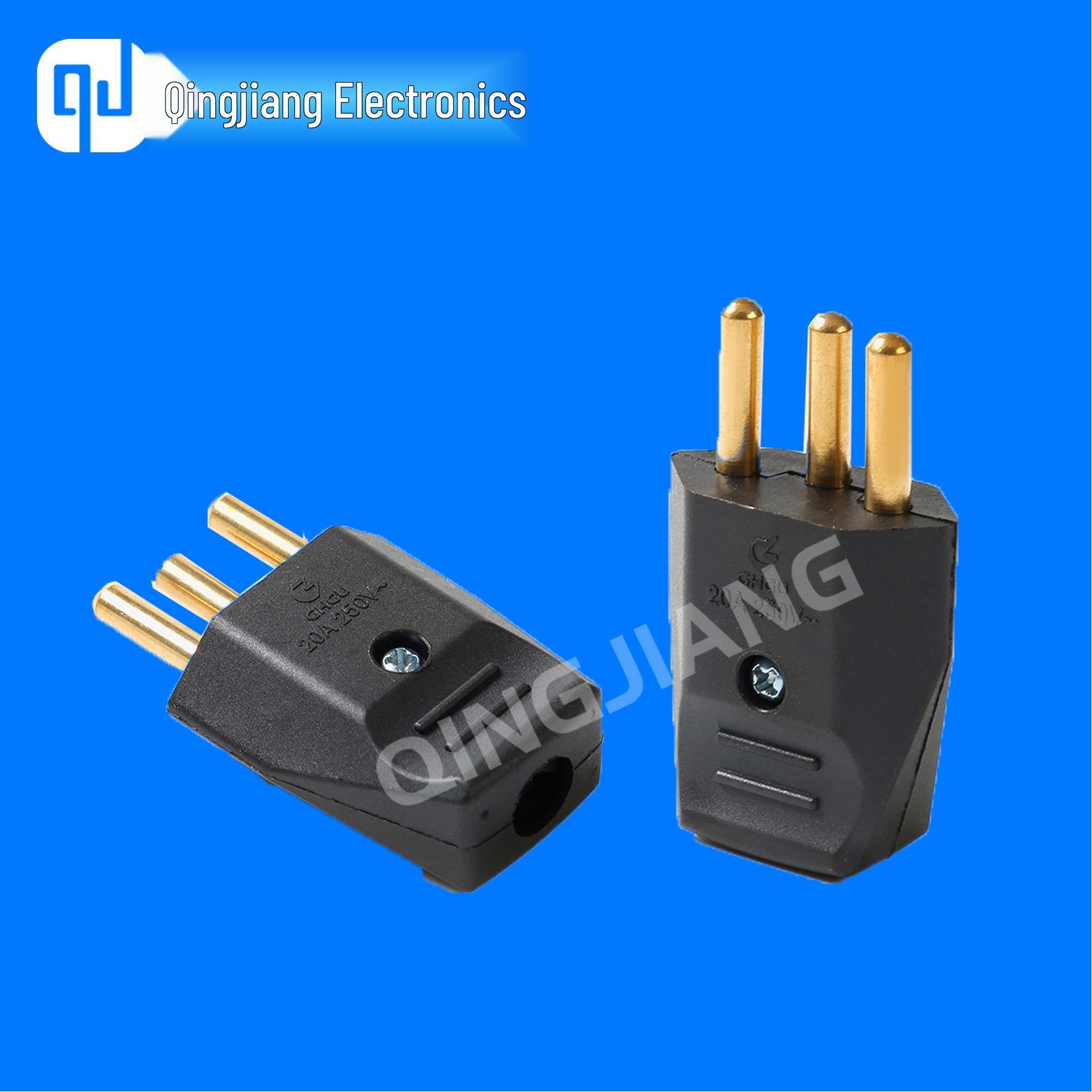 20A Detachable Brazilian 3-Pin Power Plug with Terminal Block. Brazilian Plug