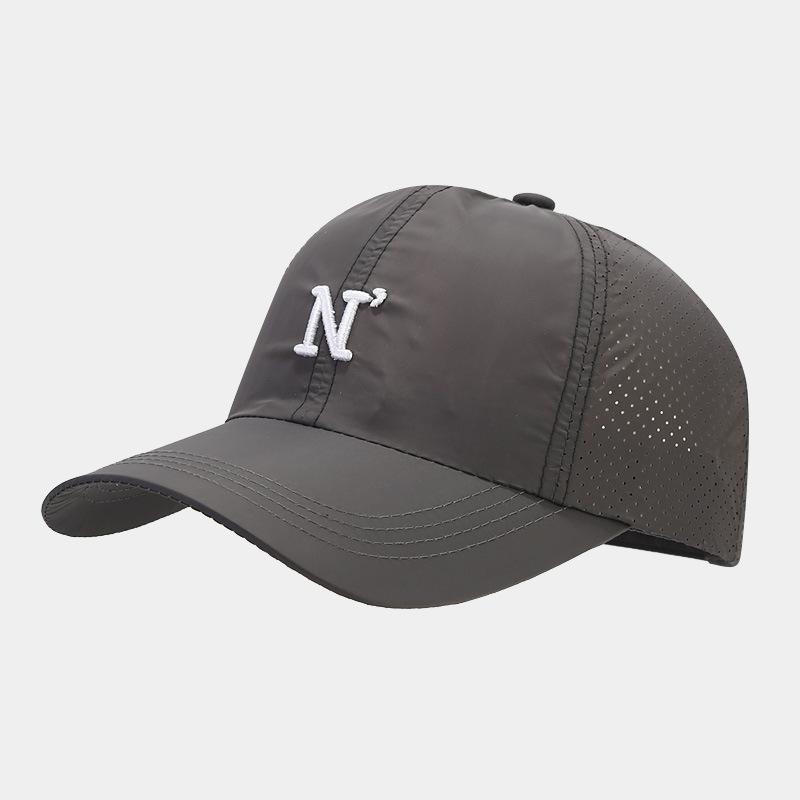 New N letter embroidered soft-top baseball cap, spring and summer outdoor sunscreen quick-drying cap