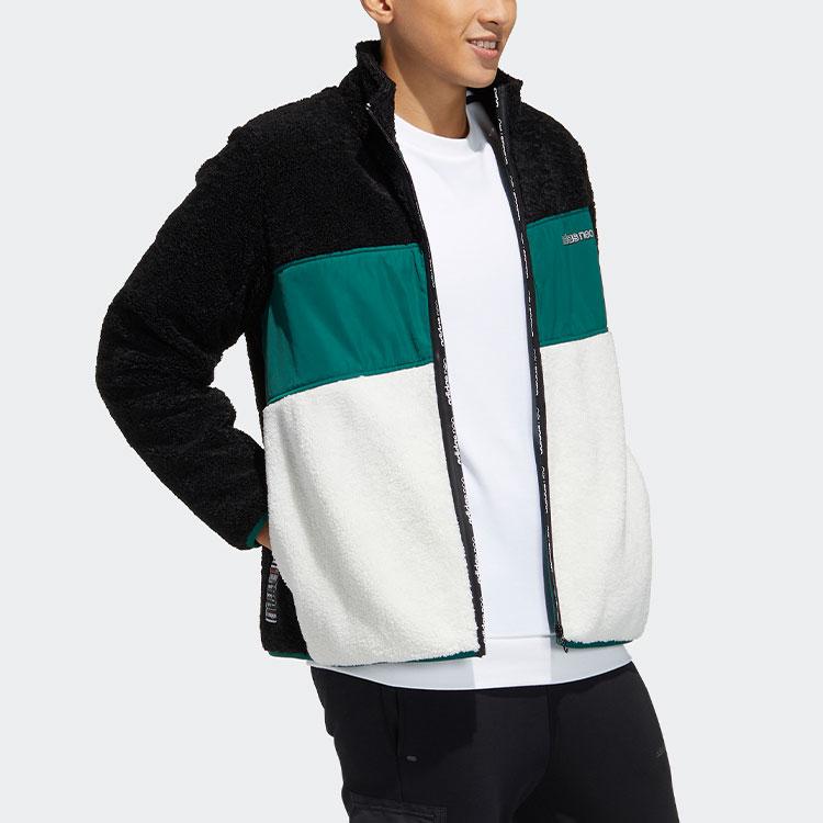 Adidas Neo Branded Logo Varsity Jacket Men Outerwear Black Han-Jade-White GU0840