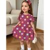 Cute Polka Dot Bow Dress for Girls Casual Short Sleeve Dress Comfortable Girls Clothes Summer Tops Children's Clothing