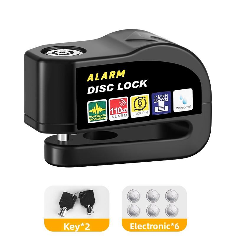 

Bike Lock Bicycle Disc Brake Lock Alarm Protection Electric Locks Motorcycle Brake Disc Anti-theft Locks Cycling Equipment чёрный