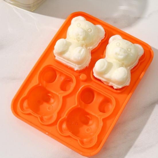 3Pcs Bear Shaped Ice Cube Trays Food-Grade Silicone Ice Mold