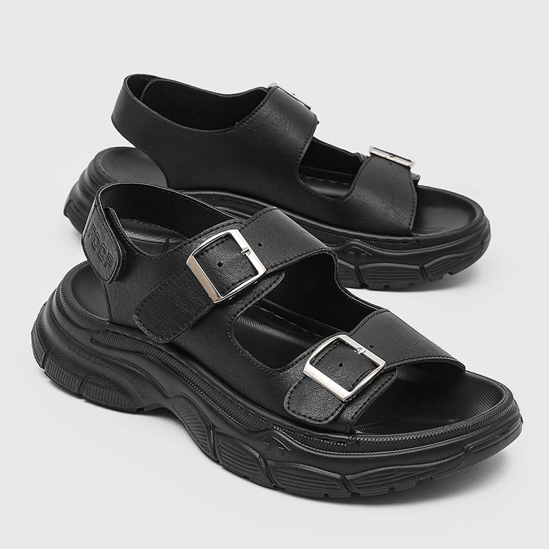 Men's and women's new summer outdoor slippers indoor soft-soled cool slippers beach shoes 471211 black-J