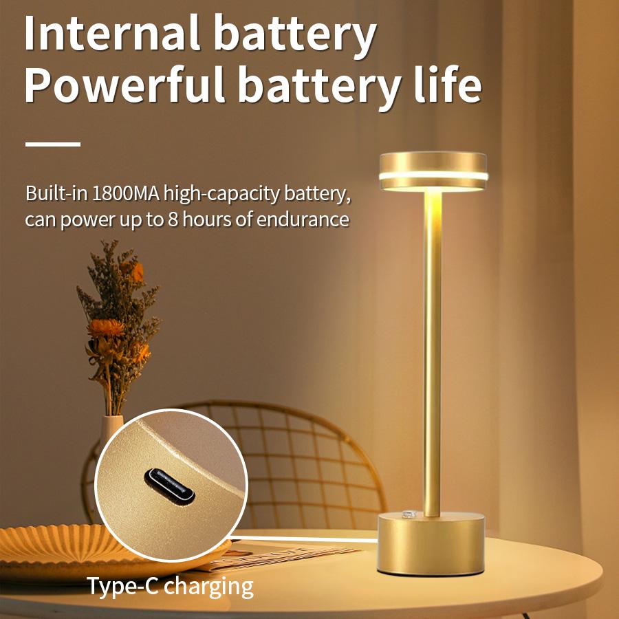 Modern Rechargeable Cordless Table Lamp Touch Small Night Light LED Desk Light  for Reading Bedroom Dining Nightstand Home Decor