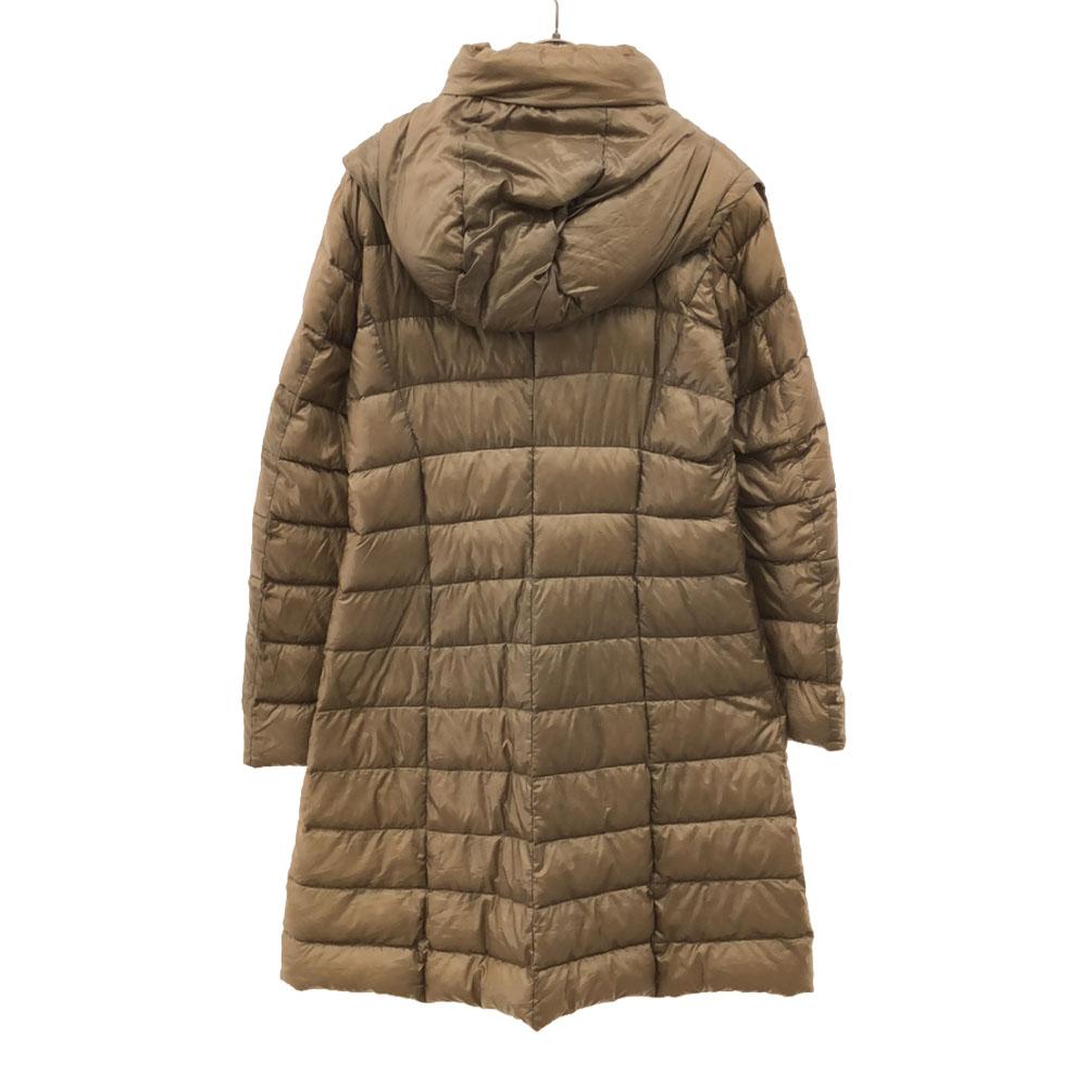 Herno Down Coat 40 Brown Beige Hood Women Used