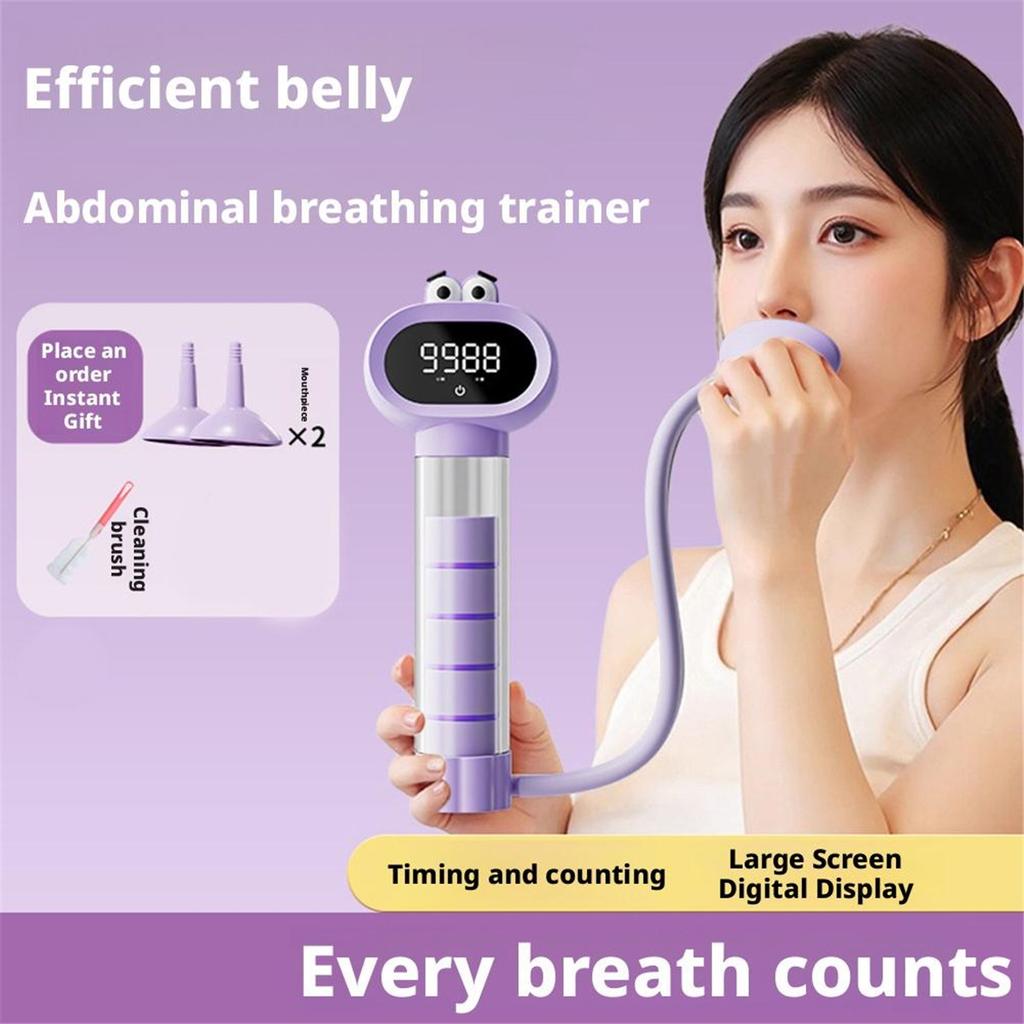 Digital Breathing Dumbbells Training Device, Abdominal Breathing Capacity,Slimming Belly, Breathing Resistance Training Dumbbell