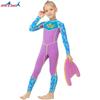 Kids Girls UV Protection Rash Guard Swimsuit Long Sleeve Full Body Dive Suit Snorkeling Surfing Swimming