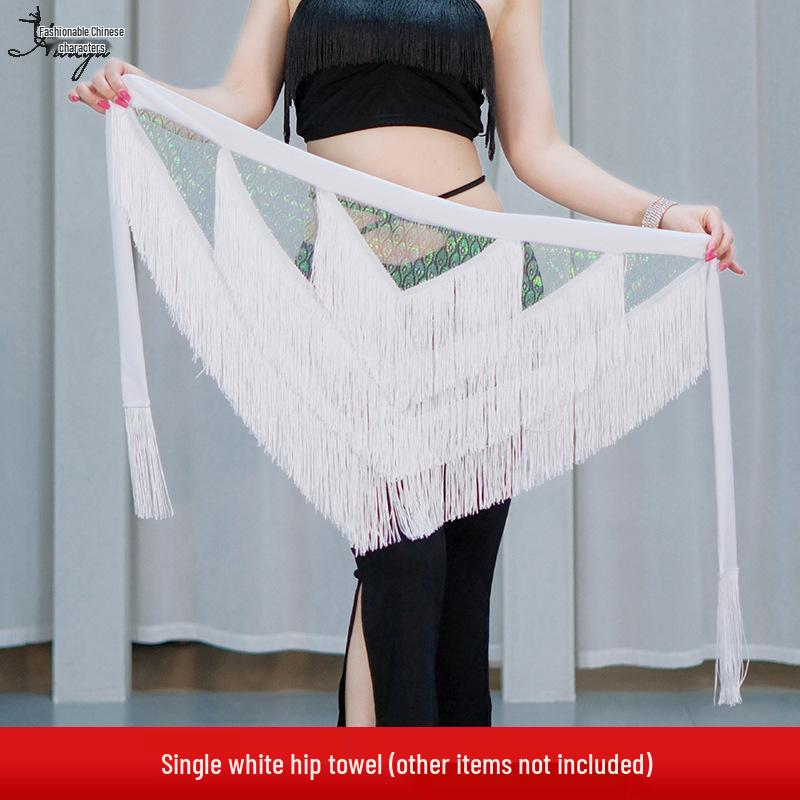 

2025 Платок на бедра для танца живота с сетчатыми кисточками - Пояс для сцены и практики One Size