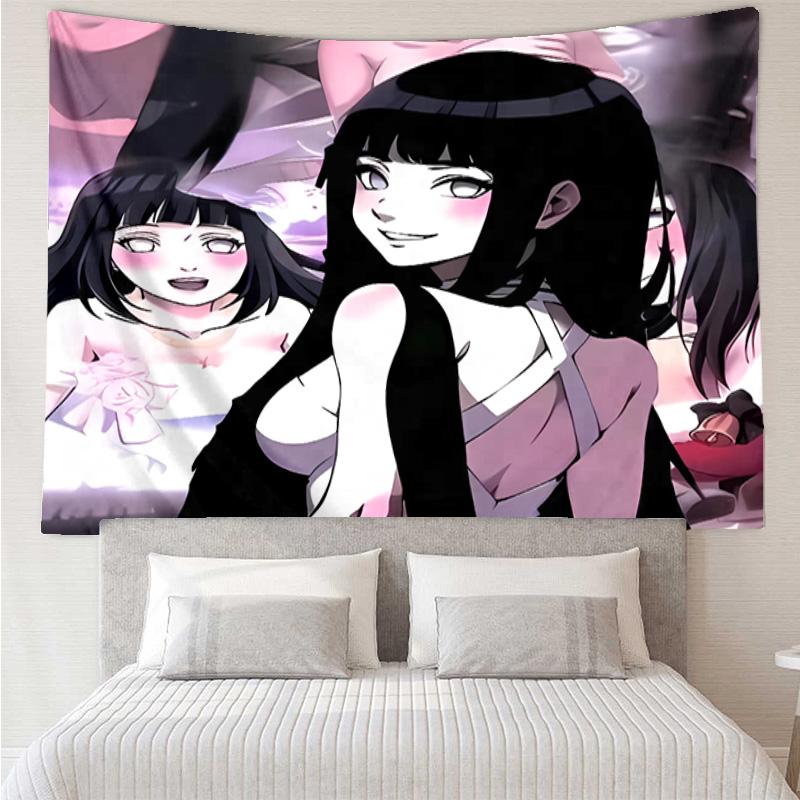 Hinata Hyuga Tapestry for Bedroom Aesthetic Classroom Tapestries Wall Hanging for Living Room Dorm Office,Ideal Creative Gift