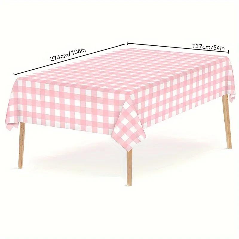 1Pcs Waterproof Oilproof Disposable Plastic Tablecloth 137x274cm PEVA Table Cover for Party Wedding Restaurant Dining Decoration