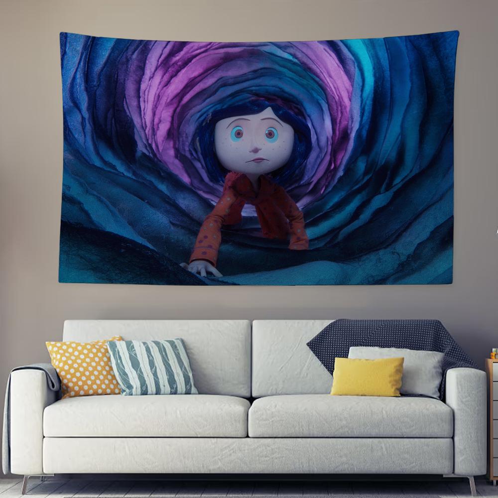 

Cool CCCCaroline Movie Cartoon Tapestry Room Decor Tapestry Reusable Durable High Quality MultiSize Flat Print 74x94cm(29x37in)