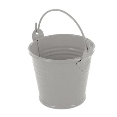 Grey Metal Bucket Ø 6.5 Cm X H 6.2 Cm
