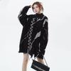 Black Knitted Pattern Causal Loose Oversized Spring Autumn Men Pullover Sweater Women Sweaters
