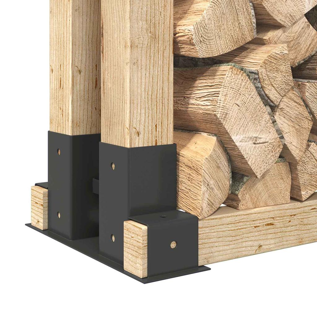 Firewood stacking aid set 2 pcs anthracite 34 x 10 x 15 cm steel