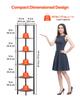 VEVOR 6 Tier Corner Shelf, Tall Corner Stand with LED Light, Wall Shelves Tower Storage Organizer with Metal Frame & Wooden Shelves