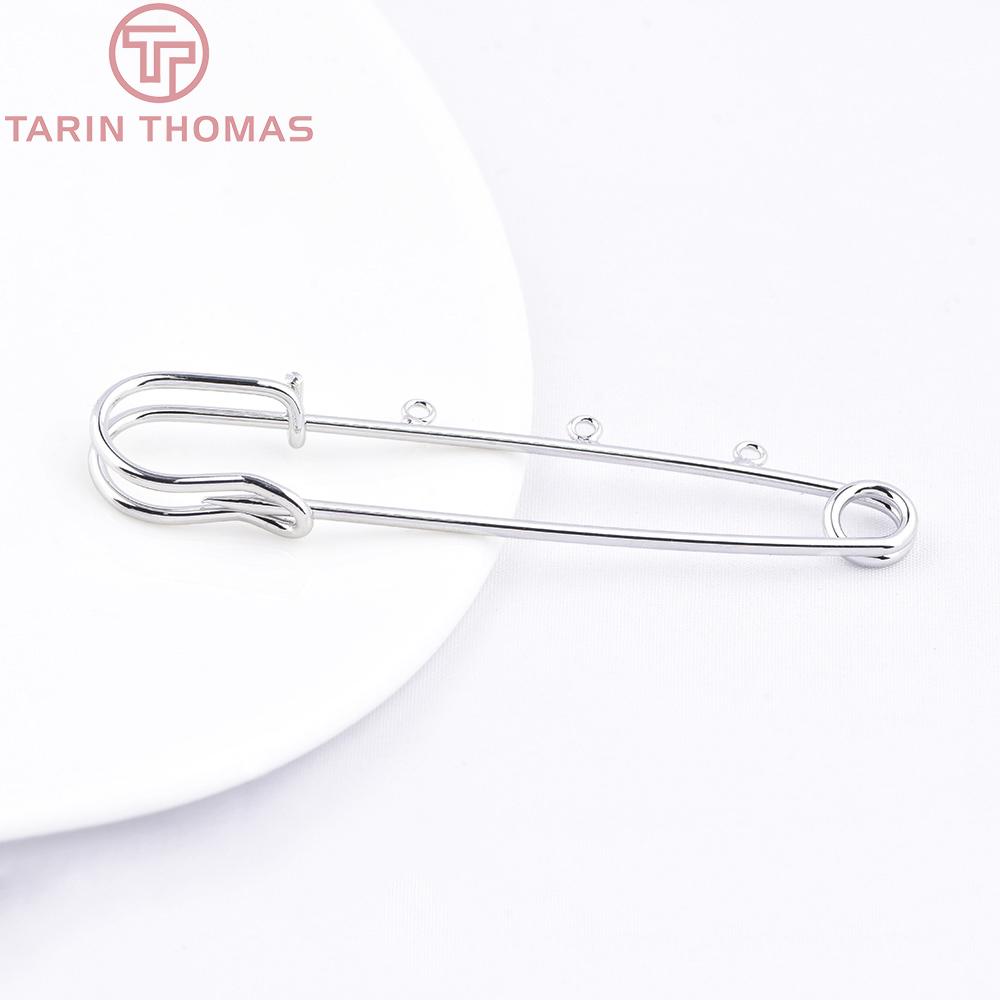 (9648) 6 Stück 24K Goldfarben Plattiertes Messing mit Löchern Kleidernadel Brosche Hohe Qualität DIY Schmuckherstellung Fundstücke Zubehör