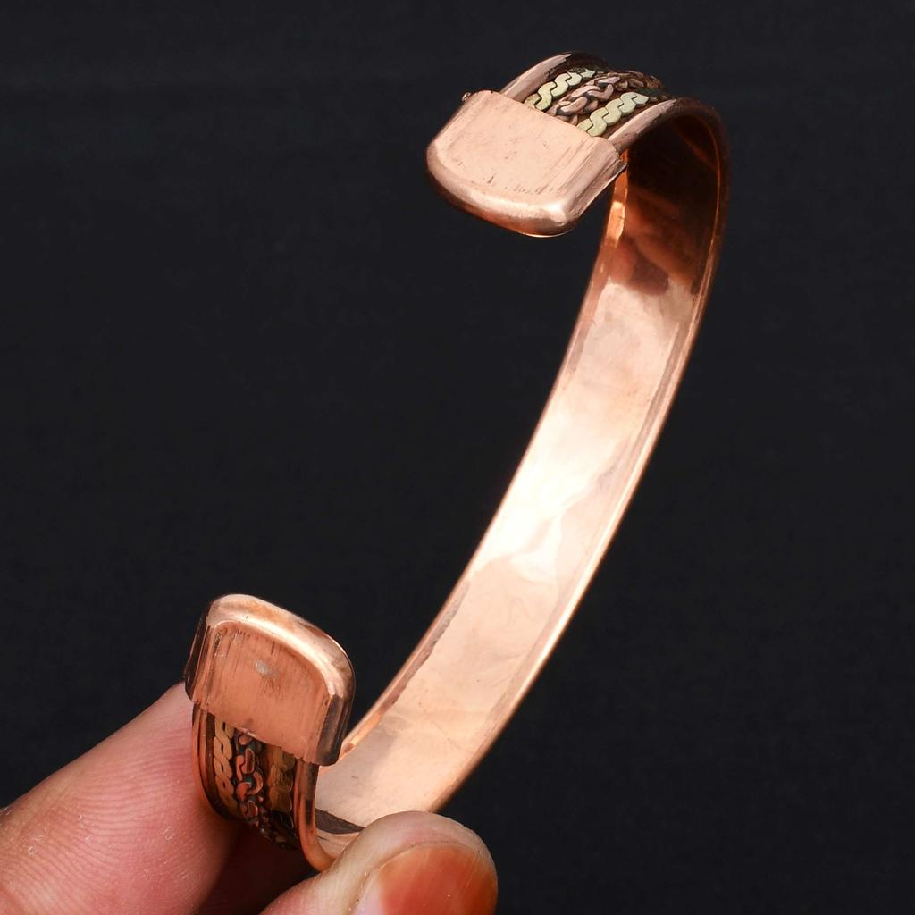 Pure Copper Twisted Wire Bangle Bracelet, Copper Adjustable Bangle, Handmade Copper Jewelry Gift for Men & Women