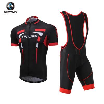 Mens Cycling Jersey Bib Shorts Set Breathable Quick-Dry Bike Wear Road Mountain Riding