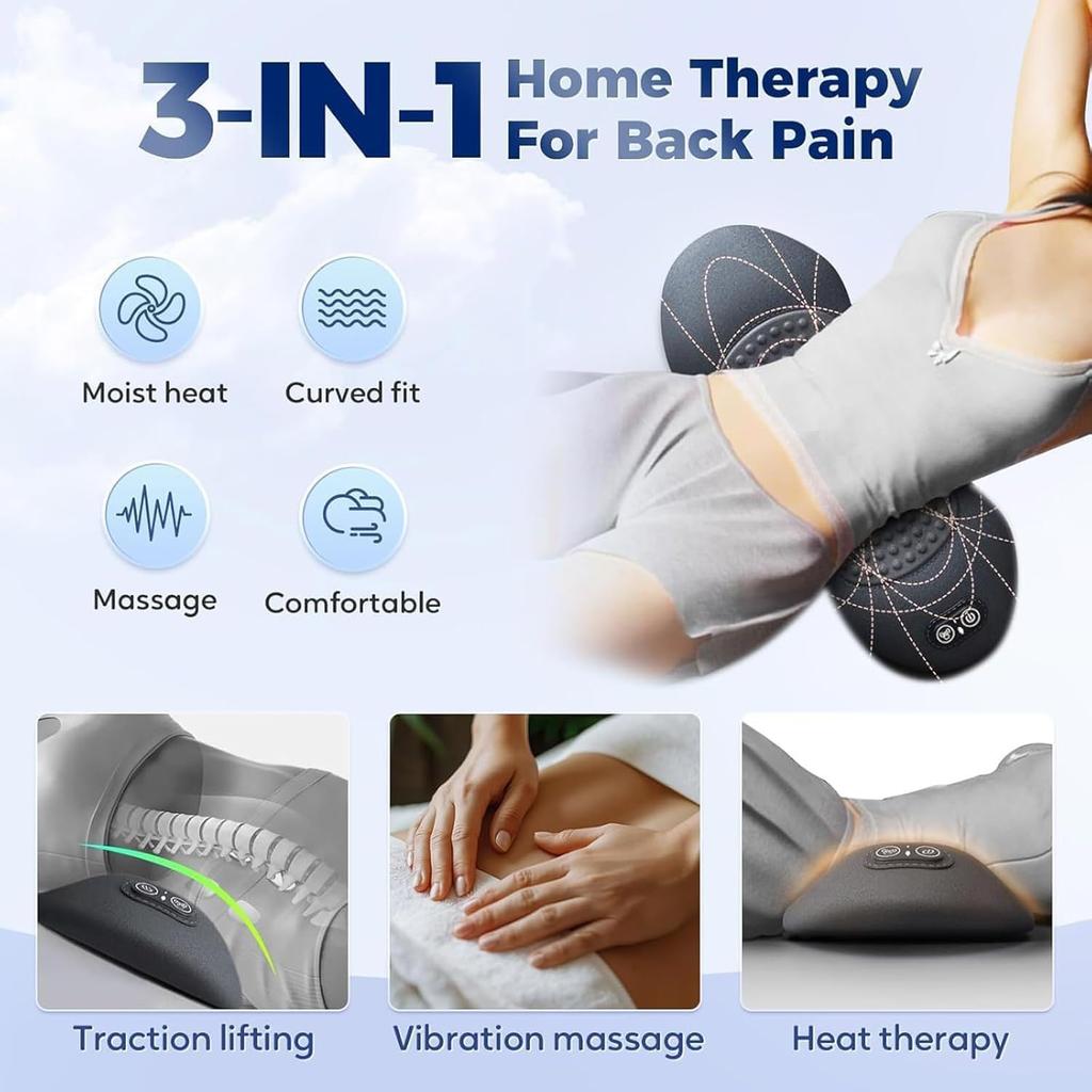 Smooth Spine Triple Fusion Back Massager, 2025 Upgraded 3 in 1 Back Massager, Massage Relaxer for Neck, Shoulders and Back Suitable for Pain Relief