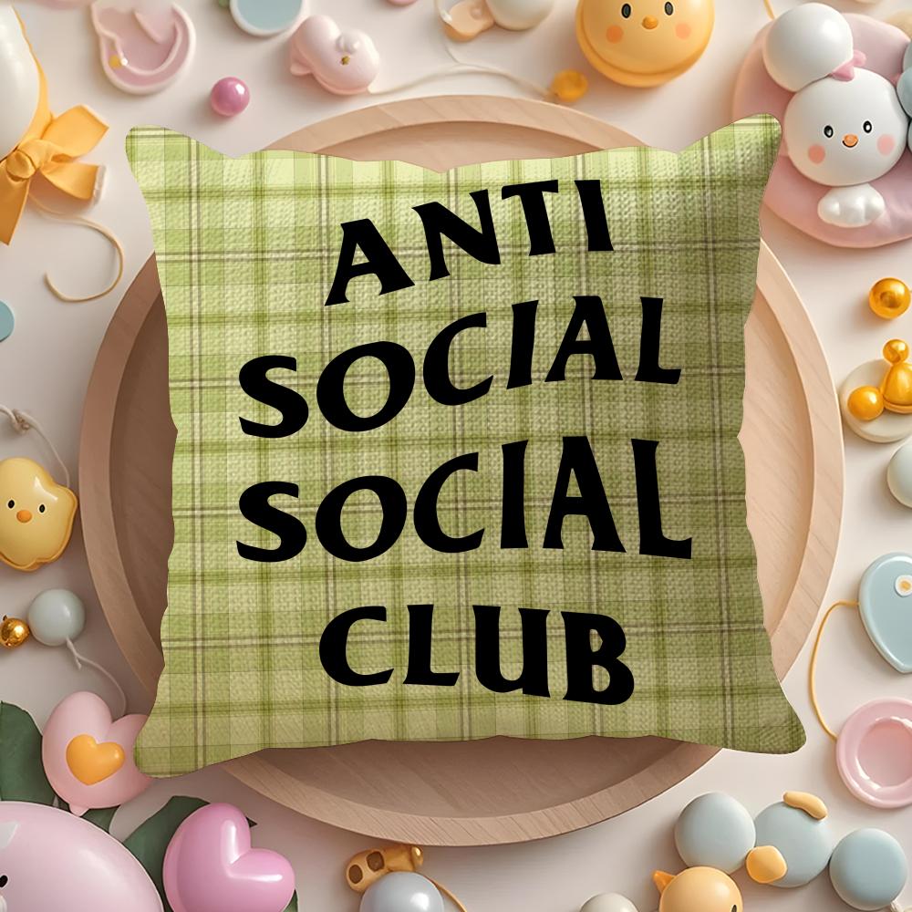 Cool AANTI SOCIAL SOCIAL CLUB Pillow Case Pattern Printed Pillowcase for Living Room Sofa Cushion Cover Bedroom Decor