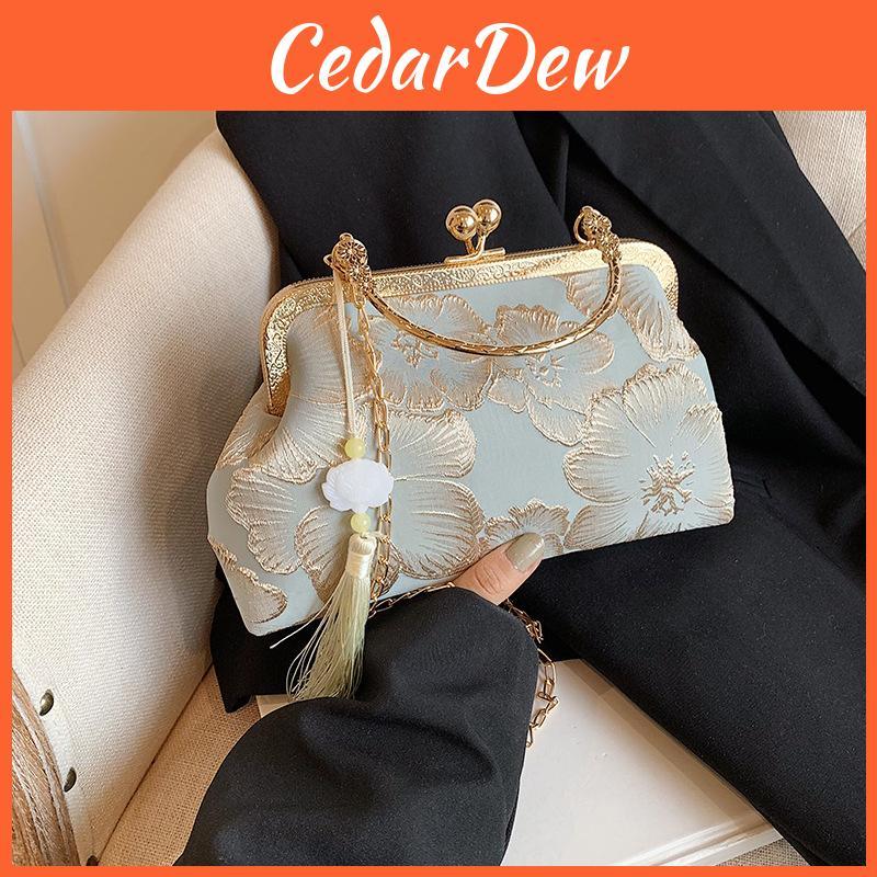 New Chinese Style Cloud Bag With Lock Closure For Daily Casual Use