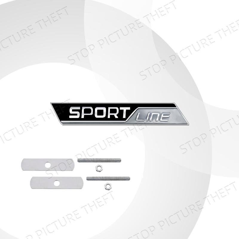 AAABV1 Metal Alloy Sport Line Logo Car Grille Badge Trunk Sticker Decoration Emblem For Skoda Fabia Octavia Citigo Rapid Kodiaq Karoq