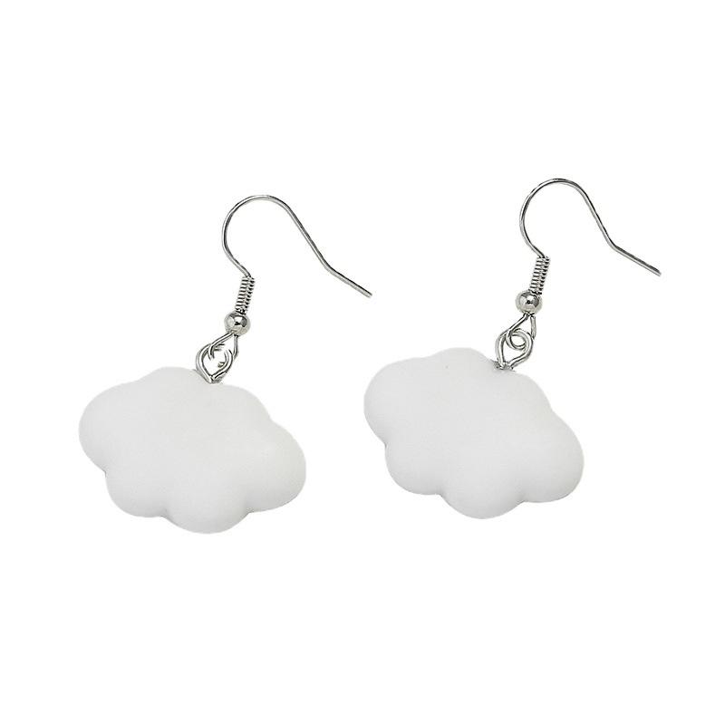 Cute Cloud Earrings Women'S White Cloud Earrings European Temperament Stud Earrings