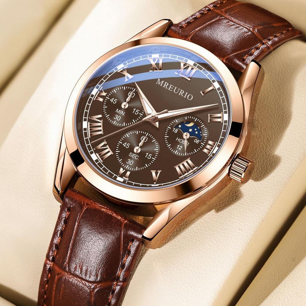 Mens Leather Business Fashion Watch Strap Watch For Gift Giving