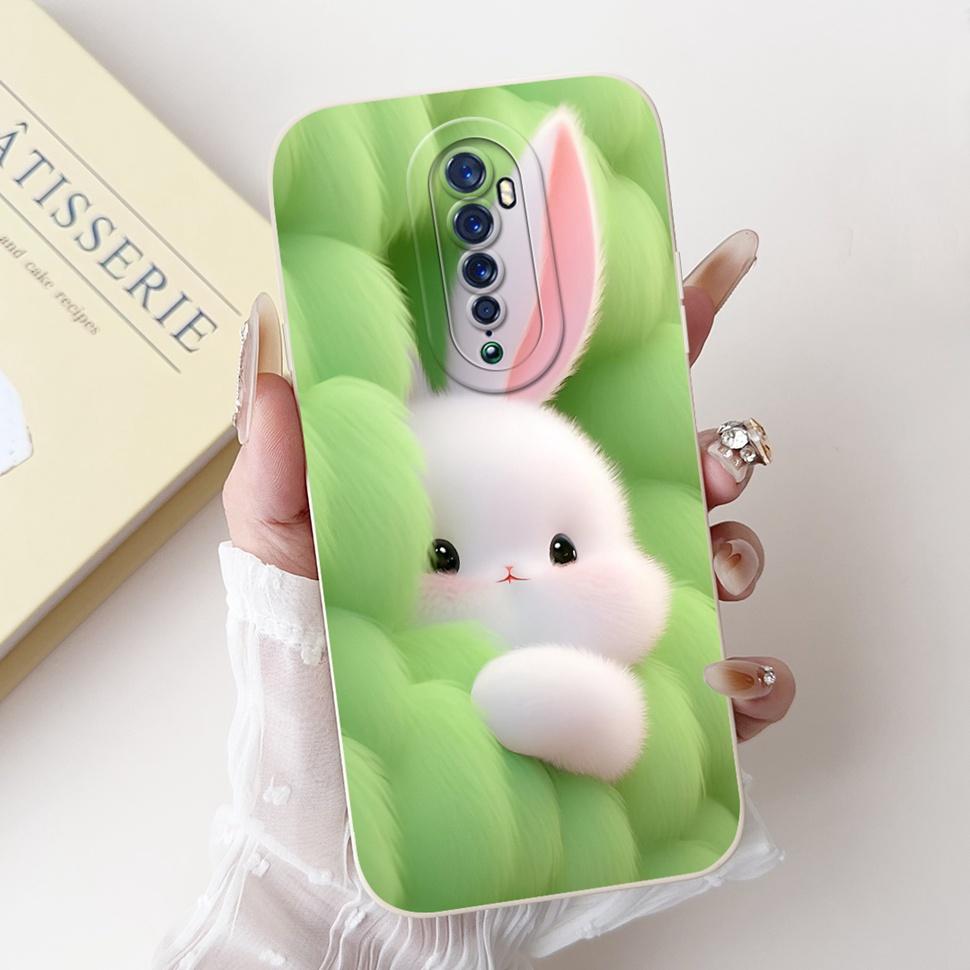 For Oppo Reno 2 2F Case Cute Rabbit Painted Cover Soft Silicone TPU Phone Cases For Oppo Reno2 F Reno 2F Back Cover Funda