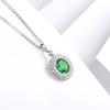 100% 925 srebro 18k pozłacane diamentowe szmaragdowe wisiorek naszyjniki dla kobiet szlachetny naszyjnik z kamieniami szlachetnymi