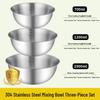 304 Stainless Steel Multi-purpose Bowl with Measuring Scale - Ideal for Beating, Baking, Kneading, Cooking, and Salads.
