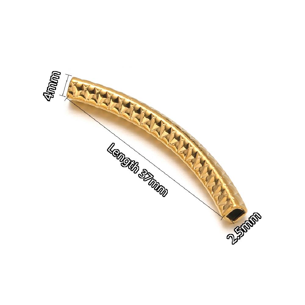 10pcs Stainless Steel Connectors Curved Tube for Jewelry Making Gold Color Straight Beads Bracelet Necklace DIY Jewelry Finding