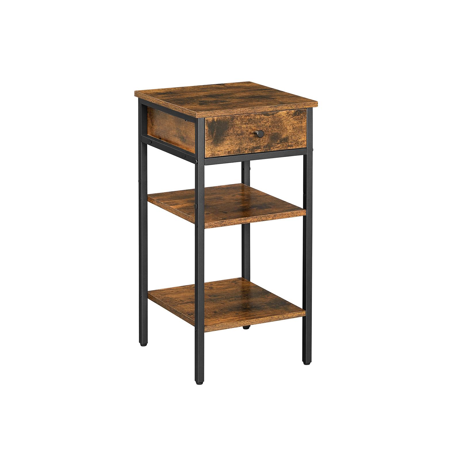 VASAGLE Nightstand, End Table, Tall Bedside