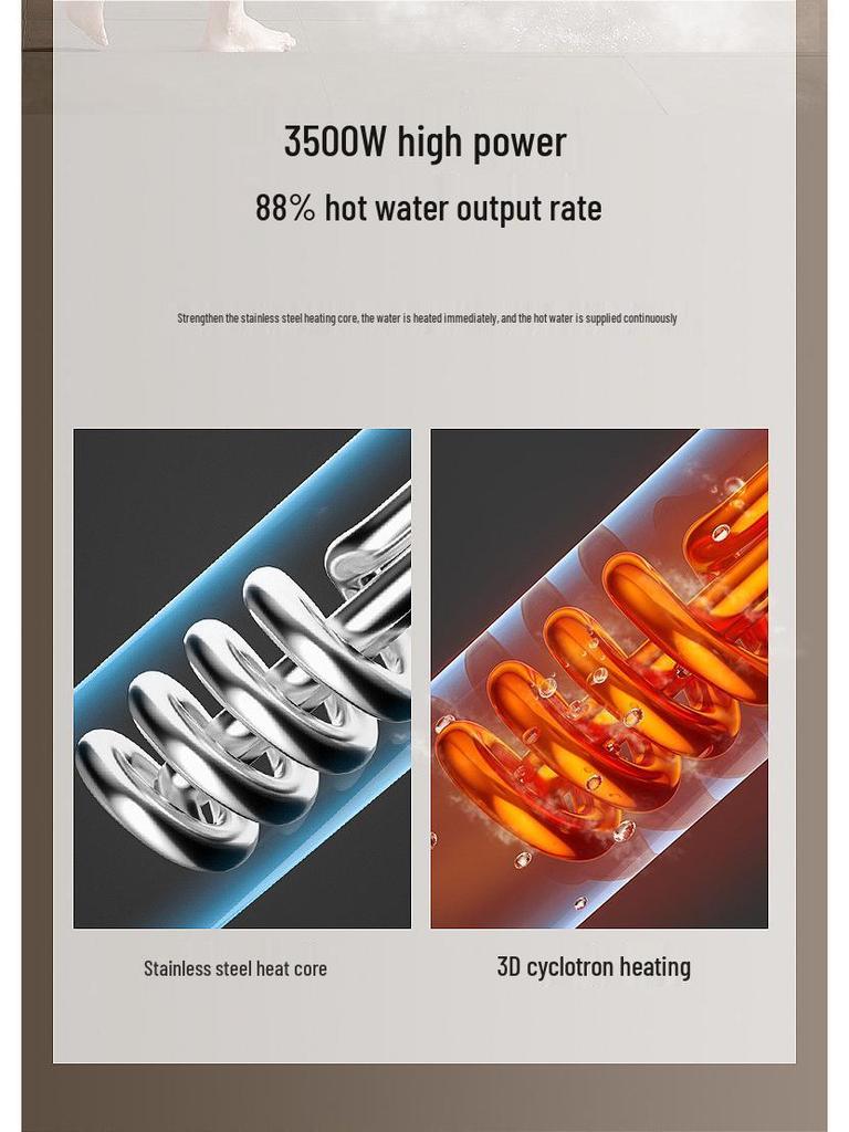 110V Instant Electric Water Heater - Fast Heating Mini Smart Temperature Control for Bathroom & Kitchen Showers