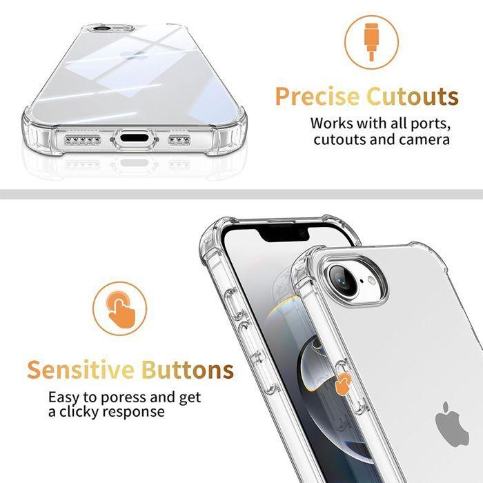 Coque de protection - Silicone - iPhone 16e - Antichoc - Anti-rayures - Coins renforcés