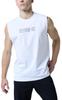 Men's Tank Top, Muscle Training T-Shirt, Training Wear, Running Wear, Gym Wear, Cotton Stretch, EVANE, Hiroaki Yamazawa, White, Size L