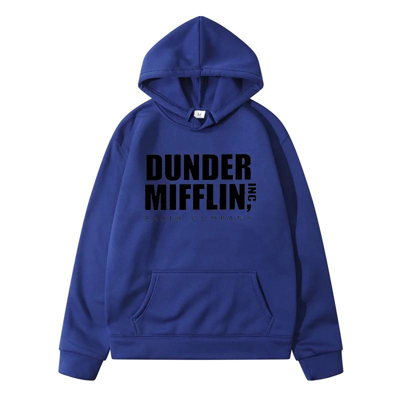 DUNDER MIFFLIN Letter Printed Men Women's Hoodie Autumn Winter Pure Cotton Fashion Casual Long Sleeve Oversized Harajuku Tops