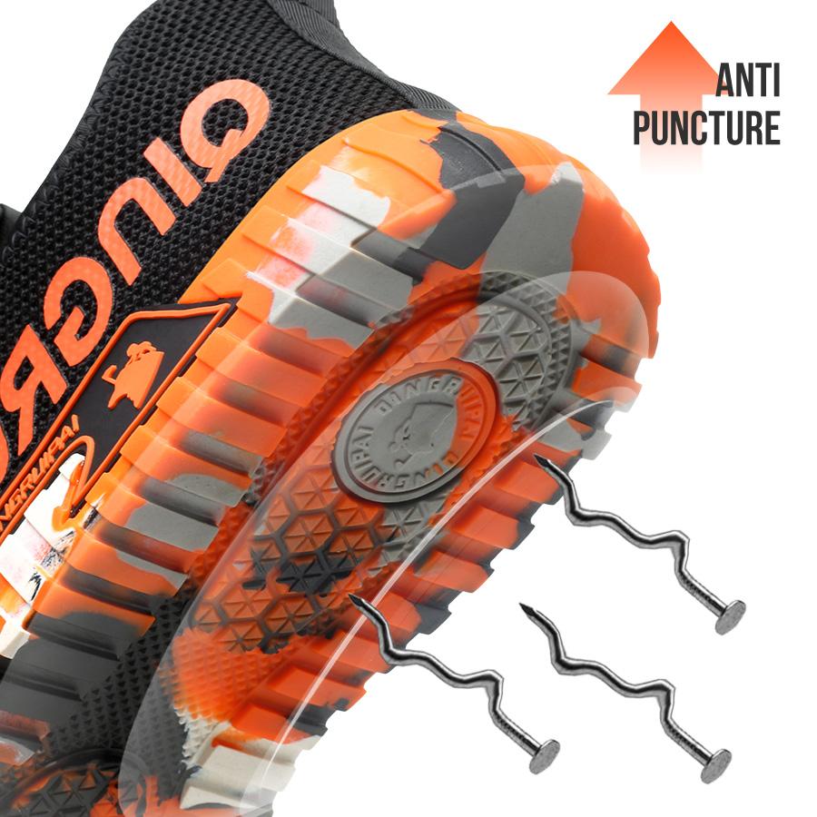 Fashion Men'S Safety Shoes Anti-Smash Anti Puncture Work Sneakers Steel Toe Shoes Anti Slip Wear-Resistant Indestructible Shoes