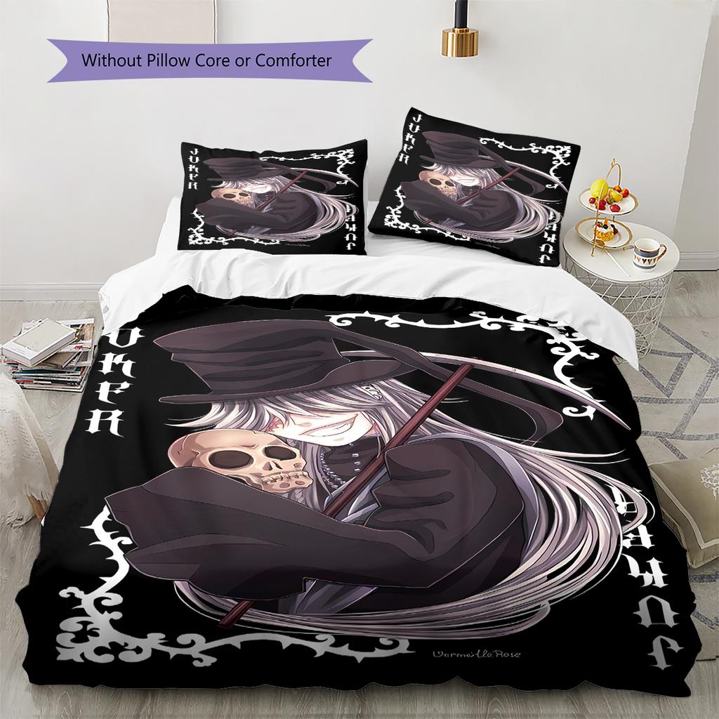 Pościel z motywem Czarnego Lokaja, Zestaw kołdry, Poszewka na kołdrę, Poszewka na poduszkę, Domowy prezent urodzinowy (1 * poszwa na kołdrę + 2 * poszewki na poduszki, bez rdzenia)