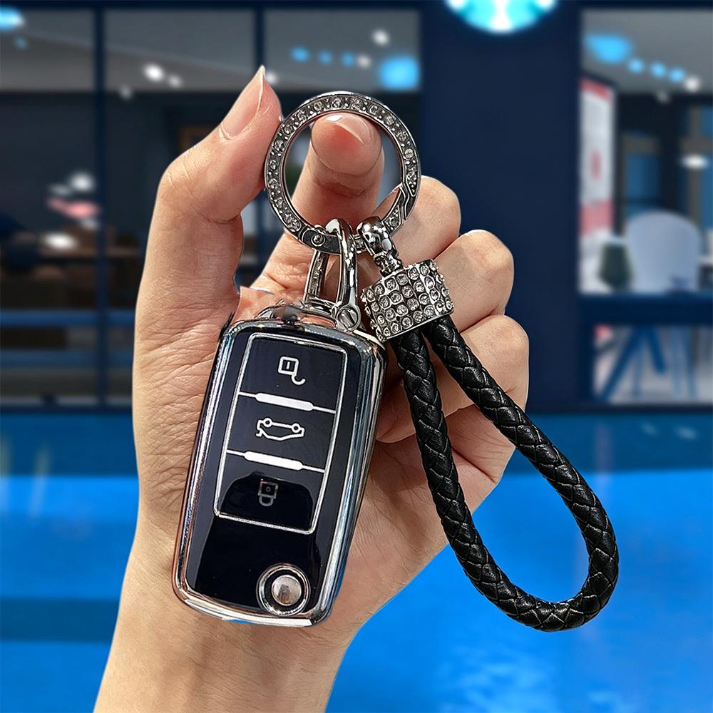 Fashion Tpu Car Key Case Full Cover Protection Shell Bag For Vw Volkswagen Polo Tiguan Passat Golf Jetta Lavida Skoda Octavia